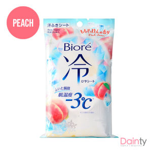 Biore Cooling Wet Wipes Mix & Match - Instant Cool Refreshing Body Sheets Workout Face Towel Floral Peach Menthol Fragrance | Dainty