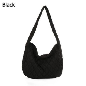 TANGXU926926929 Winter Cotton Padded Lightweight Puffy Handbag Plaid Shoulder Bags Underarm Bags Quilted Tote Bag
