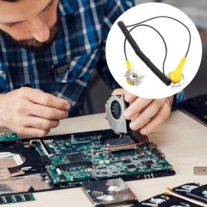 Conductive Electrostatic Grounding Wire Anti Static Spring Grounding Wire Electrostatic Adjustable 180cm Grounding Cord