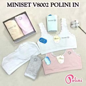 Polini MINISET V8002 Anak Perempuan Bahan KATUN Nyaman Seharian & Menyerap Keringat Size Freesize 60-85cm Panjang 26cm Super Comfort