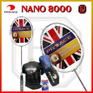 Raket Original Badminton Pro Ace Nano 8000 Bonus Komplit