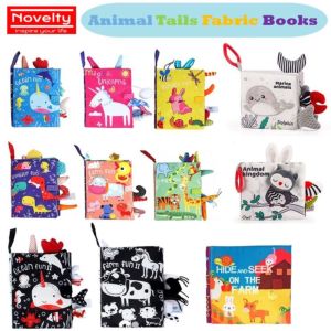 Baby Cloth Book Rattle Early Learning Toy Parent-child Interactive Montessori Early Educational Teaching