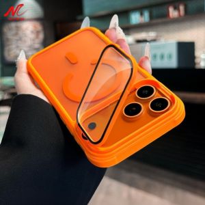 Fold Camera Stand Holder Matte for Magsafe Case for iPhone 17 Pro Max 13 14 15 16 Pro Max Wireless Charging PC Shockproof Cover