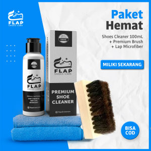 FLAP Shoes Cleaner Premium Kit 100ml - Paket Lengkap Sabun Cuci Sepatu