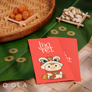 Set 10 Bao Lì Xì Tết 2026 Bính Ngọ Cute Màu Pastel Xinh Xắn Thiết Kế Độc Quyền Q.GLA
