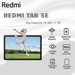 Redmi Tab SE 16GB+1TB 90Hz Display 8000mAh Battery Quad Speakers Expandable Storage Metal Body Low Blue Light