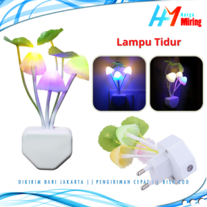 Lampu Tidur Jamur Avatar Sensor Mushroom Lamp LED Night Lampu Hias Kamar Colokan Dinding Warna Unik