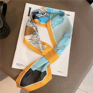 【Pharaoh🎀COD】Beli 1 gratis 1/  Syal kecil silk kecil bertepi lebar-mencocokkan semua-pertandingan fashion tipis wanita