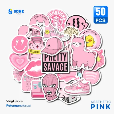 [SONE VARIASI] 50pcs Stiker Girly | Sticker Girly | Stiker Pink | Sticker Pink | Stiker Pingky | Sticker Pingky | Stiker Aesthetic | Sticker Aesthetic | Stiker Kece | Sticker Kece