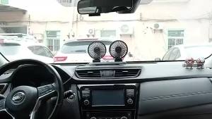 360° Rotatable High Speed Double Head Car Fan Ventilador Air Conditioning Auto Cooling Mini Fan Vkipas Kereta Lori 汽车风扇