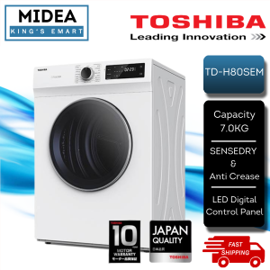 Toshiba / Midea 7KG Tumble Dryer Sense Dry Air Vented Clothes Dryer Machine TD-H80SEM / MD-7388 / TDH80SEM Pengering Baju
