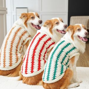 OUREAL 3XL-8XL Winter Puppy Clothes Christmas Tree Pattern Warm Fleece Dog Vest Pet Supplies Vest Pitbull Years Gift