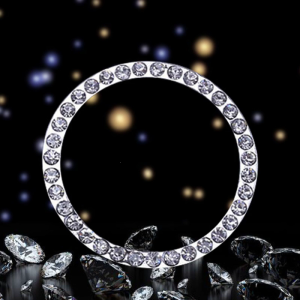 Car Decor Bling for Women for Rhinestone Cover Ring Emblem Sticker Diamond Push to Start Button for Key Ignition