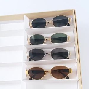 High Version Arc de Triomphe Sunglasses for Women Same Style Metal Small Frame Retro Personality Sunglasses 40235 Oval