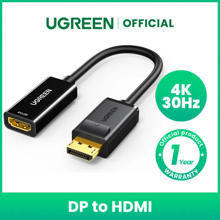 UGREEN 4K*2K Display Port DP Male to HDMI Female Cable Adapter Display Port  Converter for Projector HP/Dell Laptop intl Lazada PH