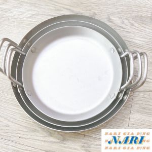 Chảo ốp la xi đục - Chảo nhôm đáy bằng xi đục Cao Cấp chảo chiên trứng chiên thức ăn có tay cầm - gia dụng Nari