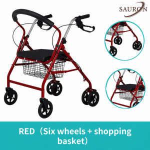 Senior walking aid shopping cart with footrest Walking aid multi-functional four-wheel shopping cart