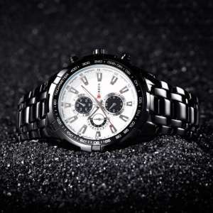 CURREN Watches Men Top Brand Luxury Fashion&Casual Quartz Male Wristwatches Classic Analog Sports Steel Band Clock （8023）