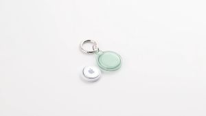 Airtag Holder for Apple Airtag TPU Airtag Holder Case Accessories Keychain with Films for Apple Airtag Cat Dog Collar Pink Blue Clear Green