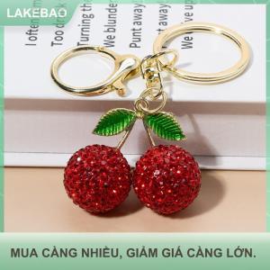 【LAKEBAO】 Sang trọng Rhinestone Cherry keychain sáng tạo tinh tế sáng bóng anh đào Keyring Túi Mặt dây chuyền cá nhân túi quyến rũ quà tặng sinh nhật