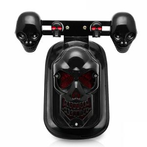 ตัวชี้วัดไฟสัญญาณเลี้ยวกระโหลกมอเตอร์ไซค์ LED 1ชิ้นรถเอทีวีควอดไบค์หลัง/ท้าย/หยุด/โคมไฟสำหรับรถ Harley ไฟเบรคด้านหลัง