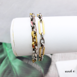 สร้อยข้อมือคู่สแตนเลส 2K ความยาว 7 นิ้ว ใส่ได้ทุกโอกาส ไม่ลอกไม่ดำ ใส่อาบน้ำได้ รูปถ่ายจากสินค้าจริง