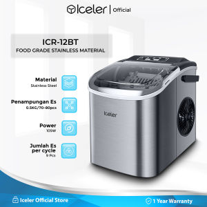 Mesin Es Stainless Ice Maker Iceler 12KG per 24 Jam Dengan Handle