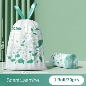 [SG Stock]  3roll /270pcThickened Garbage Bag Wormwood Rubbish Bag  Drawstring Trash Bag Plastic Dustbin Bag艾草垃圾袋