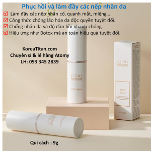 Sáp lăn chuyên làm trắng phục hồi làm đầy và tái tạo các nếp nhăn đồng thời tăng độ trắng sáng trên da ở vùng quanh mắt miệng và cổ (9g) - Atomy Reset Balm - 애터미 앱솔루트 리셋 밤 - Атоми Абсолют Бальзам против морщин