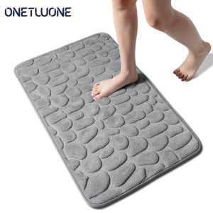 Onetwone 40x6พรมเช็ดเท้าพรมห้องน้ำหนา0ซม. พรมโฟมจำรูปหนาแผ่นกันลื่นในห้องน้ำพรมซึมซับดีมากสำหรับห้องครัวนุ่มสำหรับห้องนอนพรมประตู