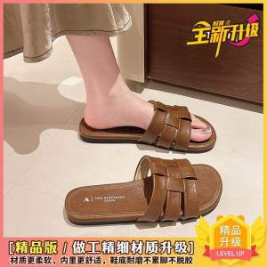 [FreeShipping] Womens outdoor slippers 2026 summer new style suitable for pairing with skirts soft-soled flat beach sandals