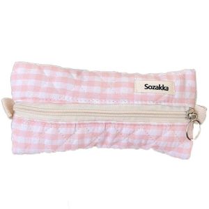 MIRACLE HOME STORE Makeup Brush Pouch Plaid Pen Bag Large Capacity Korean Style Sewing Pencil Case Pen Organizes Case Cute Stationary Cloth Box Students