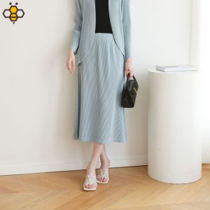 3181 One Size (45-75kg) Autumn and Spring Pleated Versatile Casual Loose Straight Skirt Soft Thick Fabric [Can Match with Coat 3207]