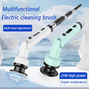 6 IN 1 Multifunctional Electric Cleaning Brush Handheld wireless 8 Brush Head bathroom Kitchen Brush