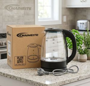 Electric Kettle 2l 2200w High Power Fast Heating Home Safety Auto-Off Glass water heater