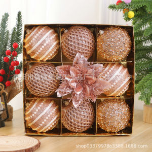 9-Piece Colorful Decorative Christmas Ball Set for Festive Atmosphere Office Holiday Decor Shiny Tree Hangers Exquisite Material Rich Texture Spectacular Decoration Effects