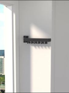 3折叠晾衣架壁挂阳台家用隐形伸缩晒衣架晾衣杆室内凉衣无阳台神器90CM