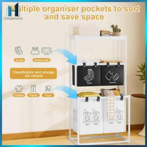 【Homelements】Laundry Sorter Basket Dirty Clothes Hamper 2/3 Layer Laundry Sorter Organizer Large Capacity Waterproof for Laundry Room