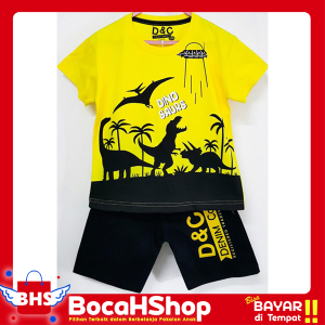 BOCAH KAOS SETELAN ANAK LAKI DINO UFO UMUR 1-10 TAHUN