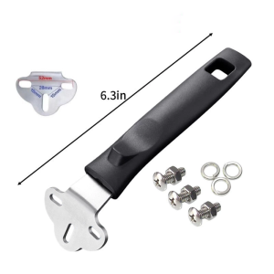 Universal Pan Handle Replacement w/ 3 Screws - Non-Slip Detachable for Pots Woks Pans Skillets Cookware