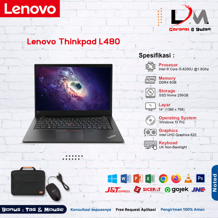 Lenovo Thinkpad L480 Intel Core i5-8250U Ram 8GB SSD 512GB 14