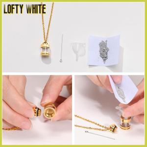 Lofty White สร้อยคอหลอดแก้วเติมได้แบบใสสำหรับผู้หญิงผู้ชายโกศใส่เถ้ากระดูกที่ระลึกเครื่องประดับจี้ที่ระลึก