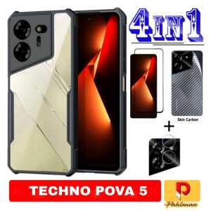 PAKET 4 IN 1 CASE TECNO POVA 5 / POVA 5 PRO / POVA 4 / POVA 4 PRO / POVA NEO 2 / POVA 3 SOFT HARD CASE SUPER SLIM EXCELLENT