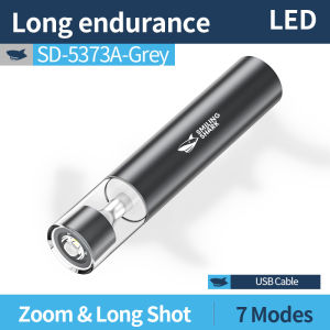 SMILING SHARK SD5373 LED Mini Flashlight 7Mode White Warm Light Type-c Rechargeable Torch Light With Hide Hook Design Waterproof Outdoor Lighting