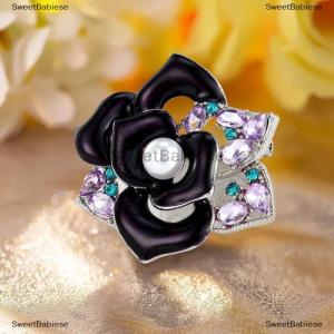 [COD] SweetBabiese Thời trang Rỗng ra ngọc trai hoa trà trâm cài cho người phụ nữ quần áo áo phụ kiện Quà Tặng