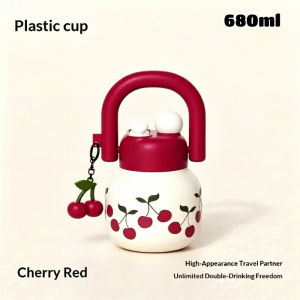 Keranixy Water Bottle with Handle Large Capacity Straw Cup Tumbler Cute Travel Mug Student School Botol Bawa