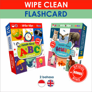 ABC - Flash Card Wipe Clean Seri ABC Flashcard Alfabet Huruf GRATIS SPIDOL dan RING