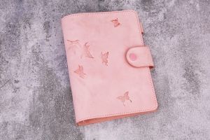 A5 A6 Pink Leather Binder Journal for Women  A5 A6 A7 Leather Ring Binder Notebook  Leather Cute Diary for Girls  Gifts for Teenage Girls - W9-PLBB