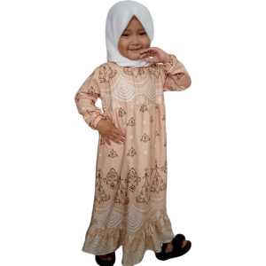 GAMIS ANAK TERBARU USIA 2-13 TAHUN MODEL KEKINIAN BAHAN RAYON PRINTING