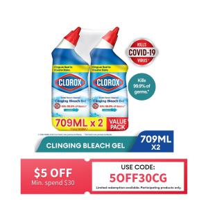 Clorox Toilet Bowl Cleaner with Clinging Bleach Gel Twin Pack - Ocean Mist